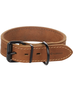 Flamingo Kožna Ogrlica Montana Široka Konjak L 45-55cmx40mm