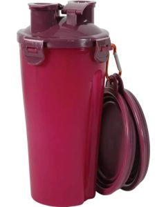474240RGE Zolux Bivouak 2u1 Putna Posuda za Vodu i Hranu Crvena 2x350ml