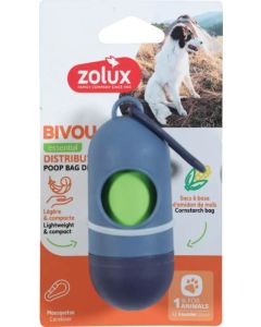 477037BLE Zolux Bivouak Dispenzer sa 15 Kesica za Izmet Plavi 14cm