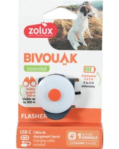 466800BLE Zolux Bivouak Svetleći USB Privezak za Ogrlicu Plavi